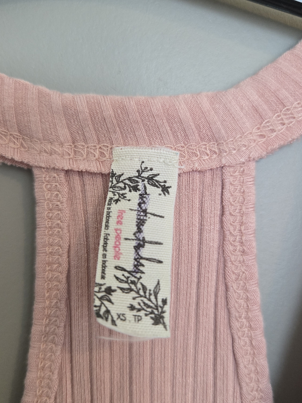 Free People Intimately Light Pink Ribbed Racerback Bodysuit. NWOT. - Picture 2 of 2